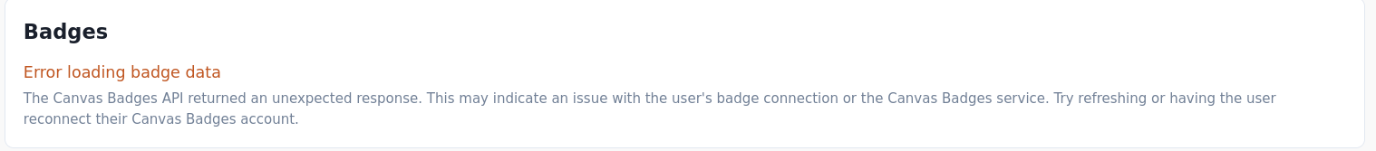 Badges Error