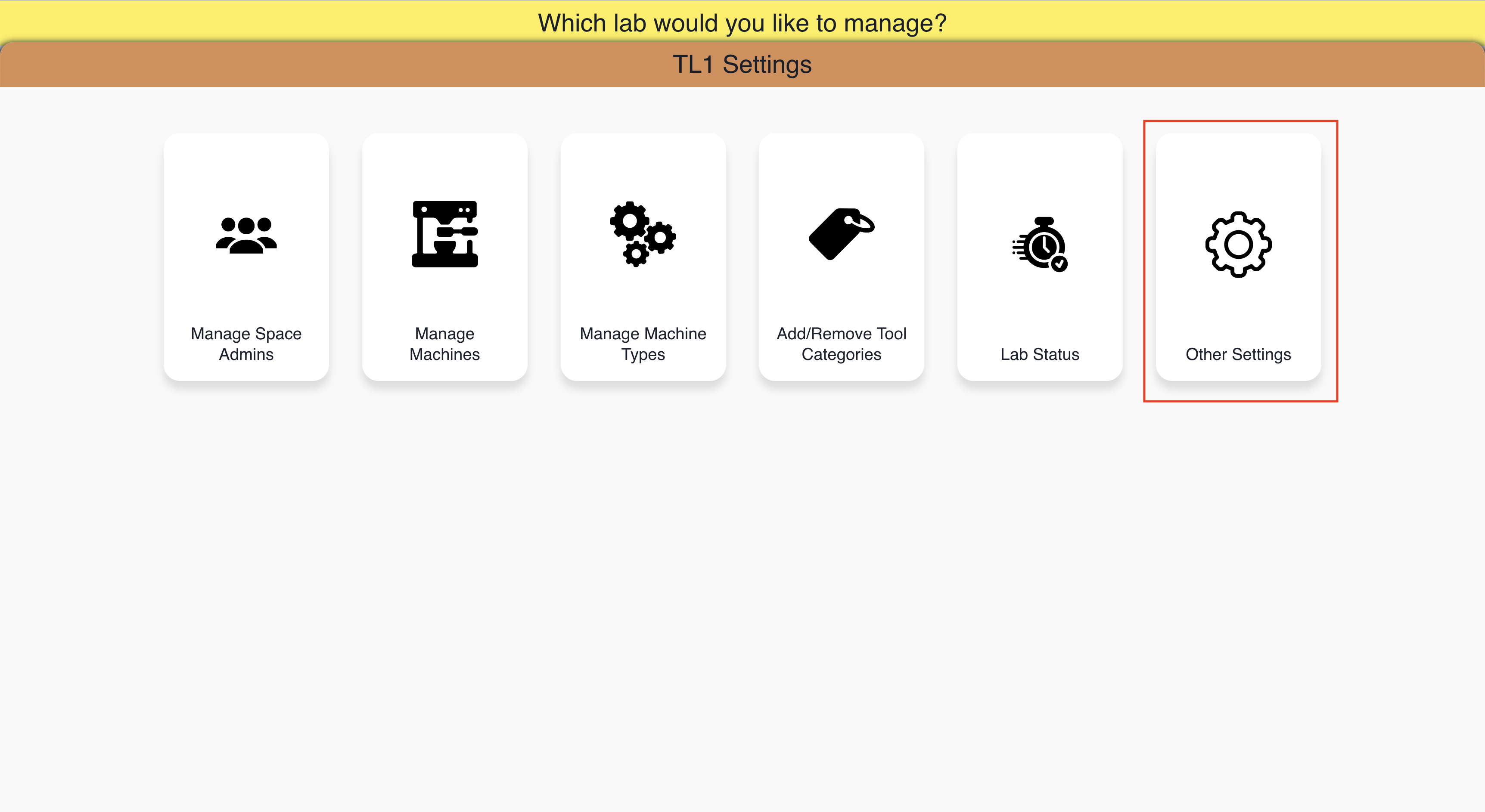 Pinpoint Main Settings Page